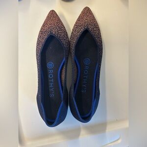 Rothy's Women's rose gold sparkly midnight metallic & navy ombre size 9.